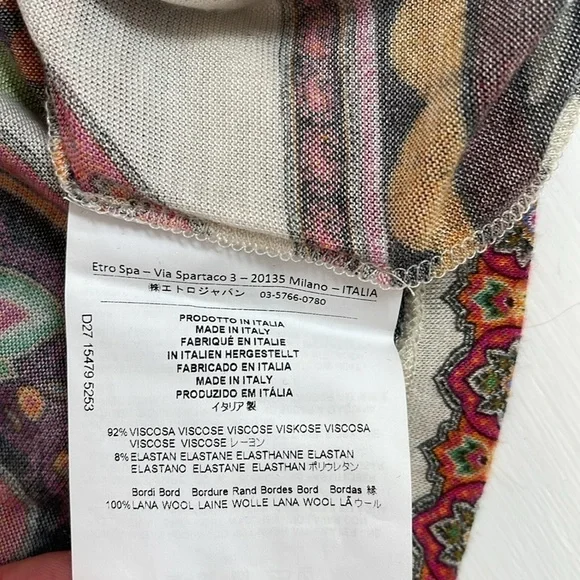ETRO colourful paisley summer sweater size 38 Small NEW - Picture 5 of 5